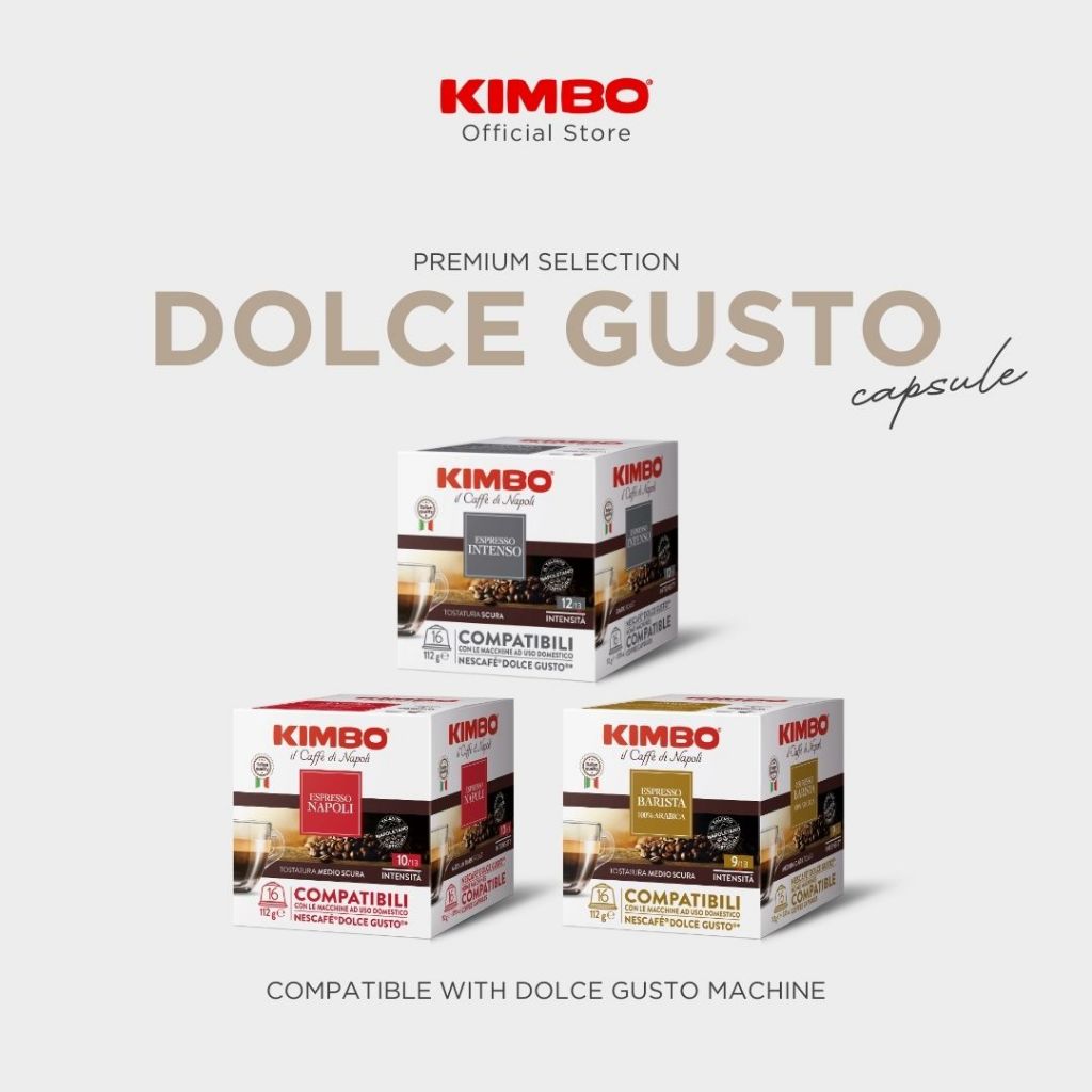 KIMBO Dolce Gusto Capsule กาแฟแคปซูล คิมโบ ดอลเช่ กุสโต้ 16 แคปซูล/กล่อง (Imported from Italy)