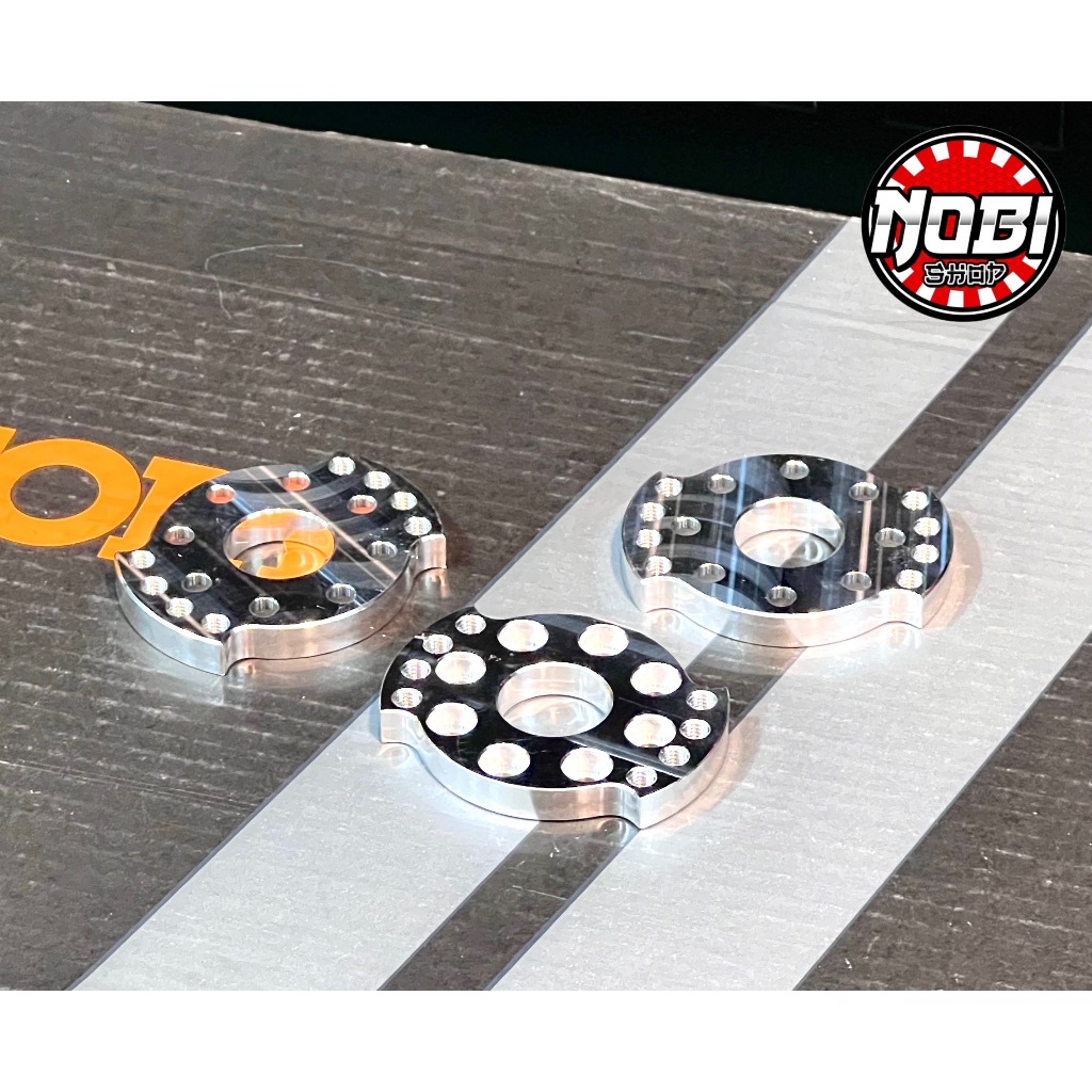 แป้นแปลงคาบู ใส่คอหลีดหัวฉีด ปรับหมุนได้รอบทิศทาง งานอลูมิเนียม CNC