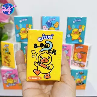 [เซท 10 แพค] Jaxx B. Duck แจ็กซ์ เป็ด กระดาษทิชชู่เช็ดหน้าพกพา หนา3ชั้น ห่อ10แผ่น