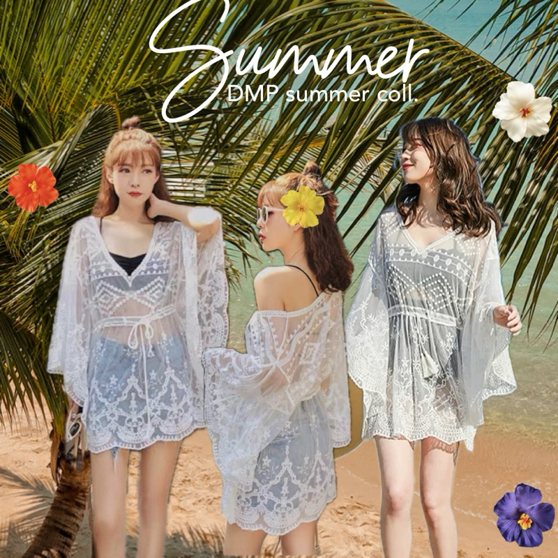 Mookrinstyle • เสื้อคลุมชีฟองแบบสวม ใส่คลุมบิกินี่ สวยมาก ทรงปีกค้าคาว ไซส์ใหญ่สวมใส่สบาย เสื้อไปทะเลสาวอวบ