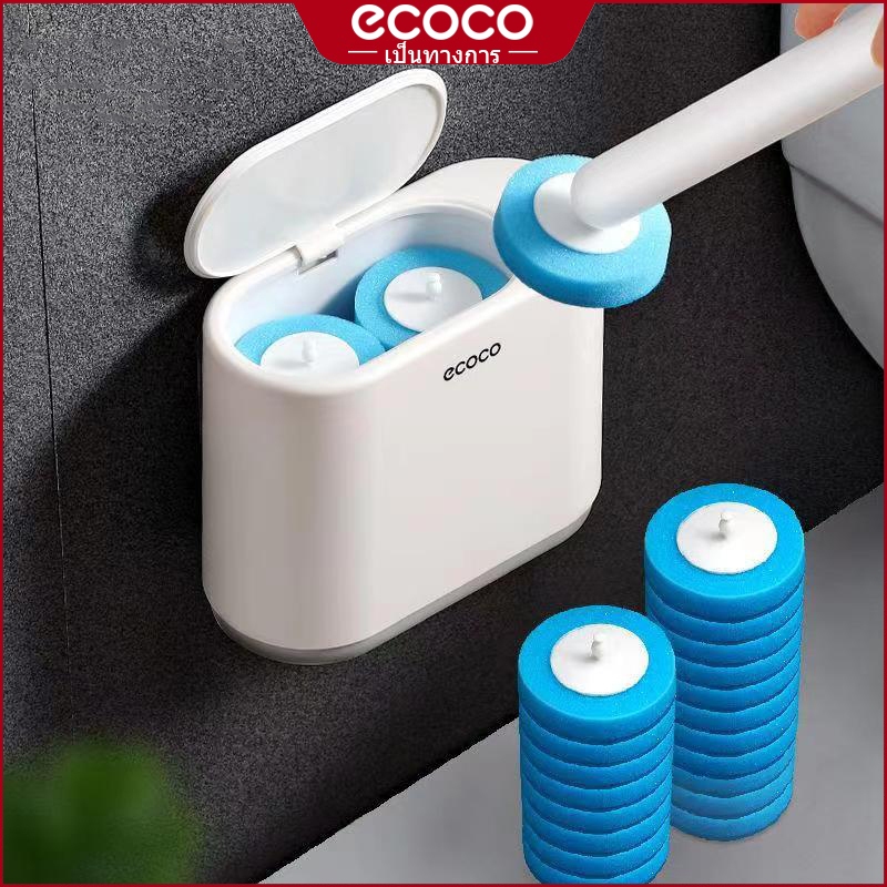 ecoco ที่ขัดห้องน้ำ พร้อมแผ่นน้ำยาใช้แล้วทิ้ง แปรงล้างห้องน้ำ ขัดชักโครก ไม้ขัดส้วม รุ่น E2103/E2132