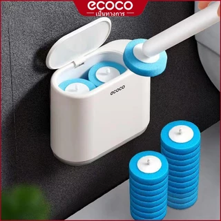 ecoco ที่ขัดห้องน้ำ พร้อมแผ่นน้ำยาใช้แล้วทิ้ง แปรงล้างห้องน้ำ ขัดชักโครก ไม้ขัดส้วม รุ่น E2103/E2132
