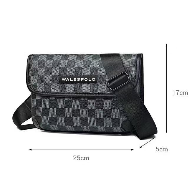 (สินค้าใหม่พร้อมส่ง) กระเป๋าสะพายข้าง Fashion bag สไตล์สปอร์ต หนังPU ของขวัญวาเลนไทน์ผู้ชาย