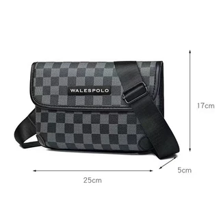 (สินค้าใหม่พร้อมส่ง) กระเป๋าสะพายข้าง Fashion bag สไตล์สปอร์ต หนังPU ของขวัญวาเลนไทน์ผู้ชาย