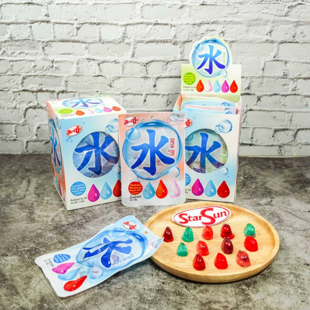 Water jelly  ( เยลลี่หยดน้ำ เบบี้ครอป ) 1 กล่อง 12 ซอง รวม 5 รสชาติ