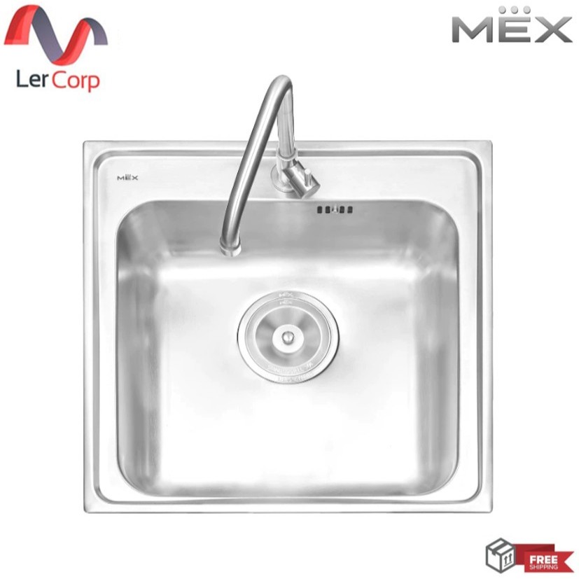 (Mex) ซิงค์ฝัง 1 หลุม DLC50 สีเงิน