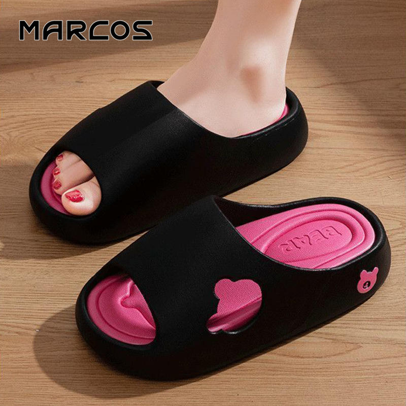 MARCOS พร้อมส่งจากไทย [MAR1018] รองเท้าแตะพื้นน่มสุดฟิ นพื้นสูงเจาะรูหัวใจกันน้ำ กันลื่นใส่ง่าย  ไม่เจ็บเท้า