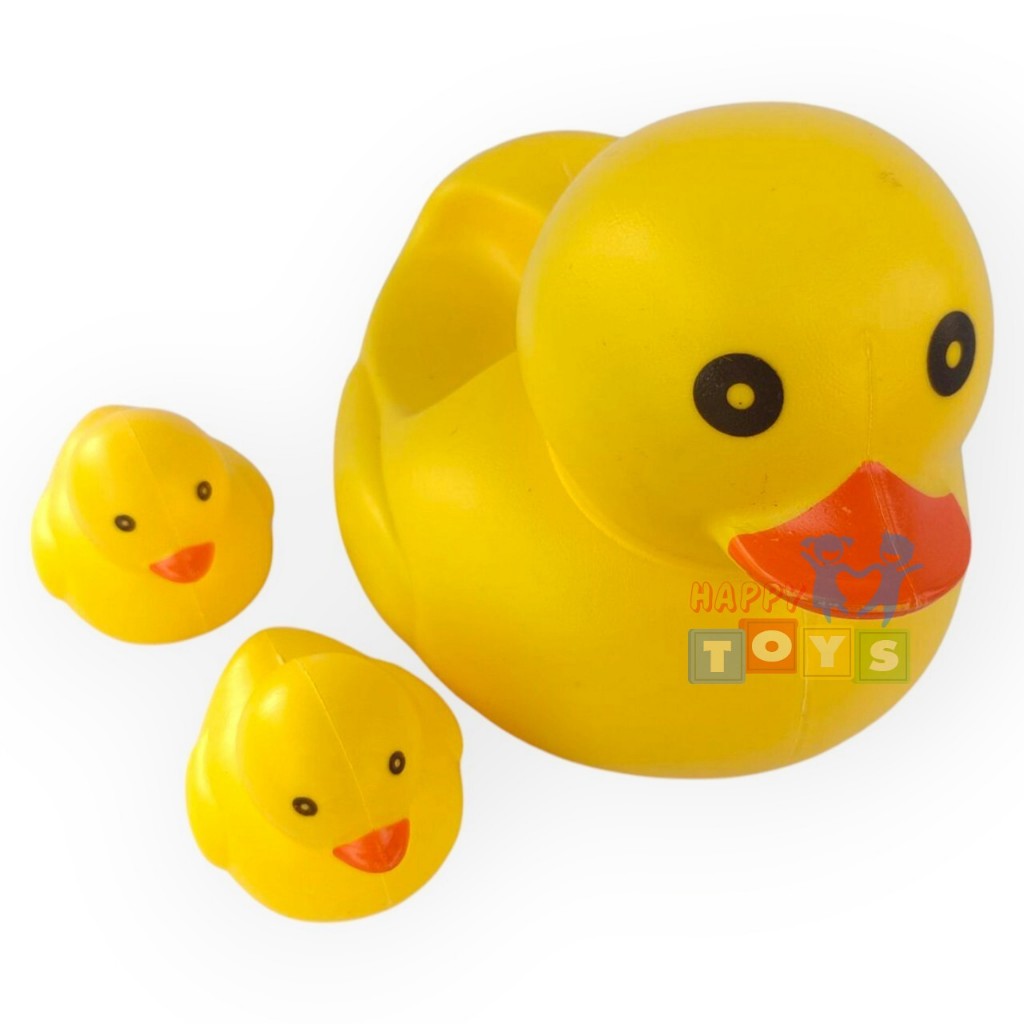 ของเล่นในอ่างอาบน้ำ เป็ด 3 ตัว มี แม่เป็ด 1 ลูกเป็ด 2 ตัว ของเล่นเสริมพัฒนาการ