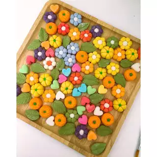 เม็ดบัวลอยแฟนซี คละรวม Home made100%ต้นตำรับสูตรคุณยายBy jasmine300กรัม