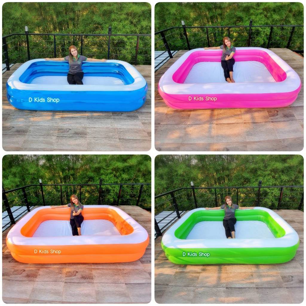 PP2 ส่งไวจากไทย สระน้ำเป่าลมขนาดใหญ่ ขนาด 262*175*50 cm.  คุณภาพดีมาก (มีตัวเลือก 6 ขนาด)