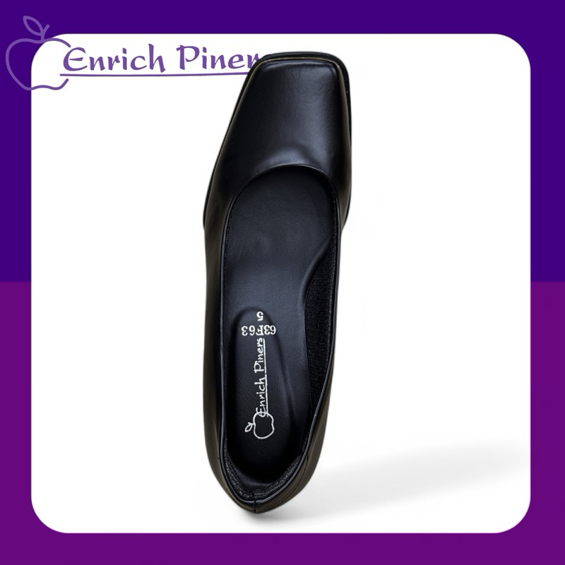 Enrich Piners รองเท้าคัทชู รุ่น 63F63 สีดำ ส้นสูง 2.5 นิ้ว - รูปที่ 5