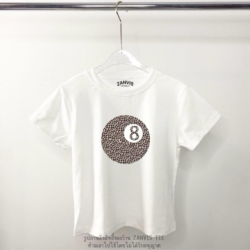 (Zanvis tee)เสื้อครอปเข้ารูปทรงสวย เก็บดูผอมผ้ายูนิสกรีนลายเสือ LOVE KISS,I LOVE ME,Pool,I Love MUSIC 5ไซต์
