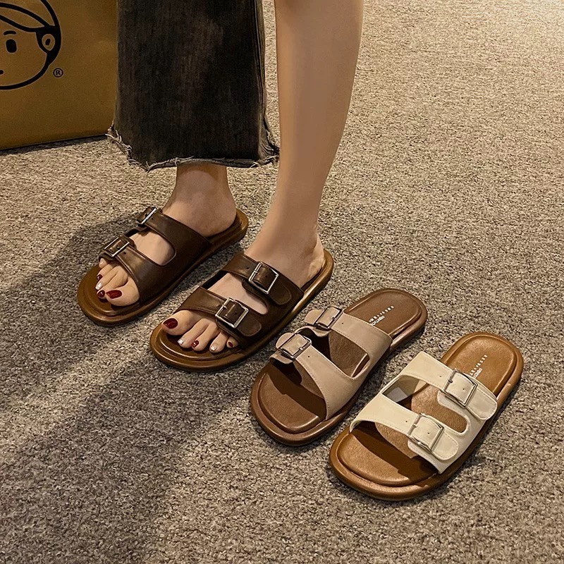 home..fashion รองเท้าแตะสายคาด พื้นนิ่ม แฟชั่นวินเทจ สไตล์เกาหลี พร้อมส่ง มีบริการส่งด่วน S-187