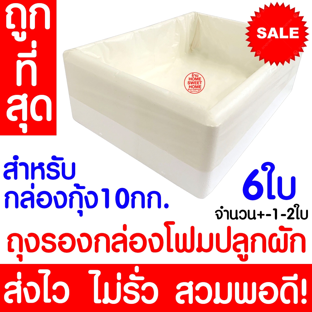 *โค้ดส่งฟรี*  ถุงดำรองกล่องโฟม 6ใบ ผักไฮโดรโปนิกส์ ถุงดำ ปลูกผัก ไฮโดร กล่องโฟม ผักสลัด clearance
