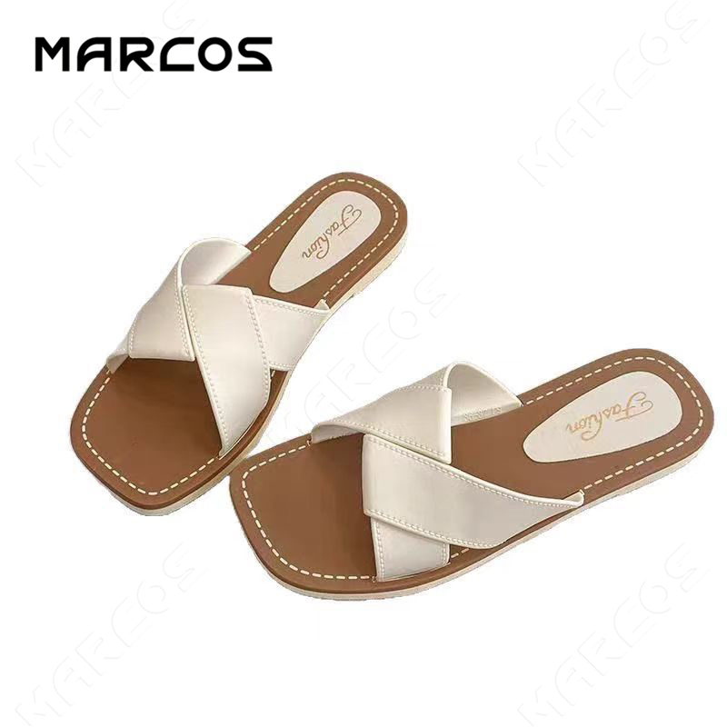 MARCOS รองเท้าแตะผู้หญิง รองเท้าแตะเรียบง่าย ไม่มีปัญหากัดเท้า! ใส่ได้ทั้งออกเที่ยวประจำวันและเดินเล่นริมทะเลแบบสไตล์ ราคา ถูกที่สุด ดีลบีเคเค แกลเลอรีภาพที่ 9