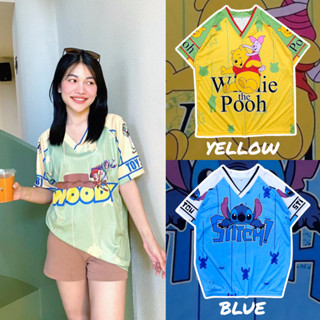 ( N121 ) เสื้อผ้ากีฬา คอวีไขว้ ลายการ์ตูน น่ารัก L-3XL 7ลาย