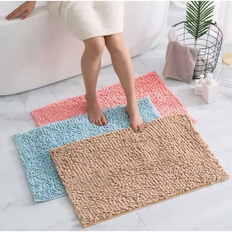 พรมเช็ดเท้า ตัวหนอนยาวหนา ซับน้ำดี แห้งไว ซักทำความสะอาดได้ มีหลายสี 40x60 cm. ลดราคาพิเศษ (พร้อมส่งจากไทย🇹🇭)