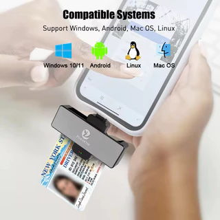 เครื่องอ่านบัตร Smart card reader Type C สำหรับแอนดรอยด์ รุ่น Zw-12026-4C แบรนด์ Zoweetek