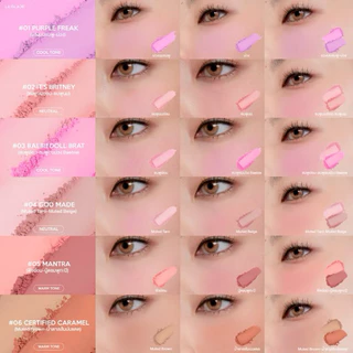 (กดในไลฟ์ลด40%)LA GLACE BRATTITUDE TWO TONE POWDER BLUSH บลัชฝุ่นทูโทนลากลาส 6 สี บลัชออนะคะ