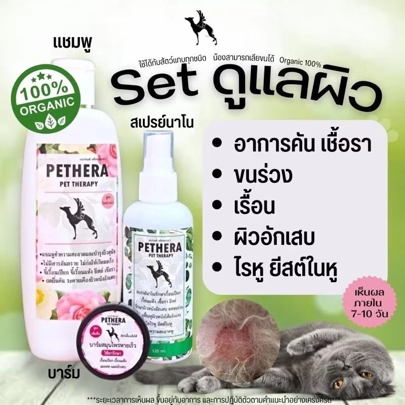 เซ็ตดูแลปกป้องผิวจากเชื้ อรา เรื้ อนแห้ง ยีส ต์สุนัขแมวขายดี No.1 แชมพูเชื้ อรายีสต์เรื้ อน++สเปรย์ป้องกันเชื้ อรา