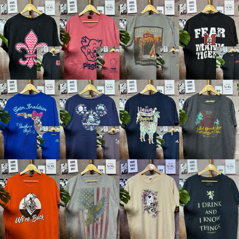 เสื้อยืดมือสองUSA ไซส์L อก42-44 เสื้อยืดมือสองคัดเกรดAสภาพดี