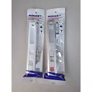 มือจับบานเลื่อน SOLEX ประตู หน้าต่าง มีกุญแจล็อค สีเงิน สีขาว อุปกรณ์ประตู มีจุญแจล็อค 2KLL