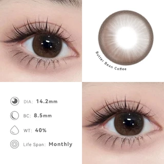 【1คู่ลด฿3, 2คู่ลด฿10】[-1.00-8.00] Midroo แว่นตาสายตาสั้น คอนแทค Butter Bean Brown/Grey/Blue-14.2mm 【FDA approved❗】