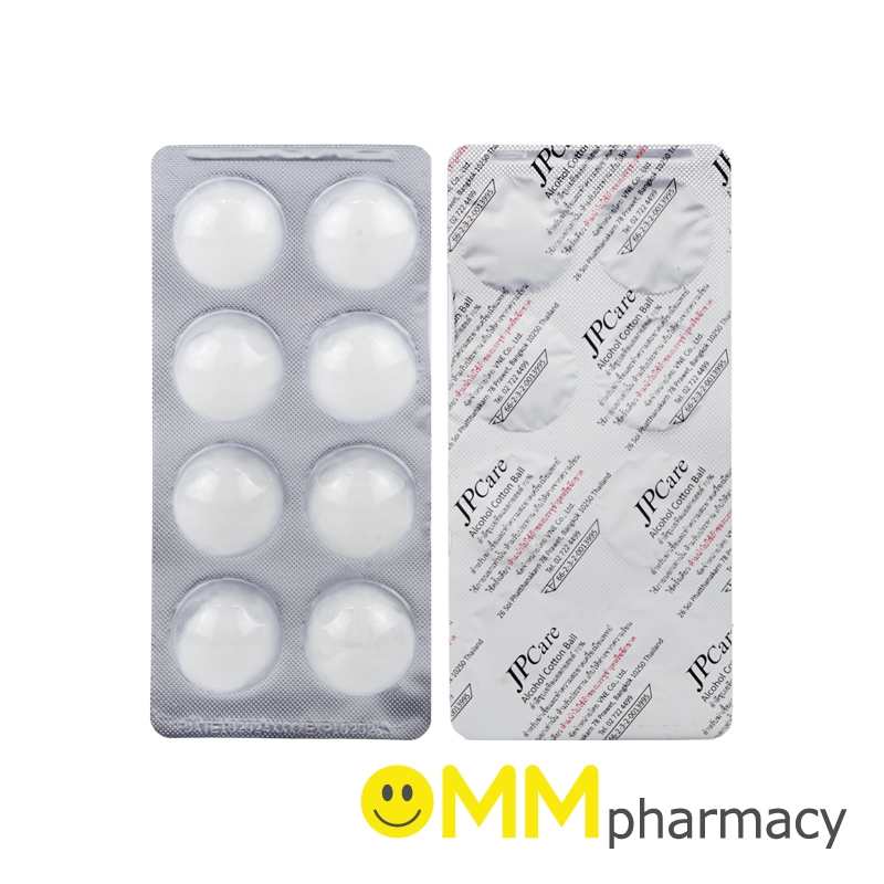 JPCARE สำลีก้อนชุบแอลกอฮอล์ 8ก้อน