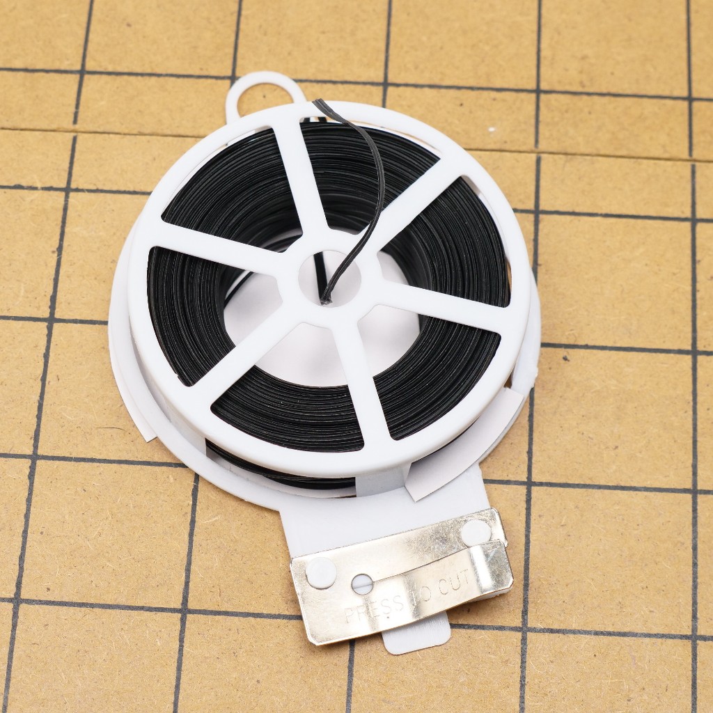 ลวดพันจัดเก็บสายไฟ สีดำ ยาว 50 เมตร พร้อมที่ตัดในตัว สต๊อกไทย พร้อมส่ง BY16-3