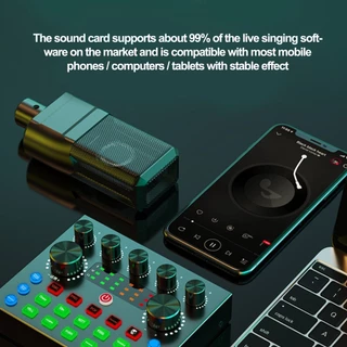 เครื่องเปลี่ยนเสียงแบบพกพา V8S sound card เวอร์ชันใหม่ Bluetooth Audio USB Headset Microphone Webcast Streamer Live