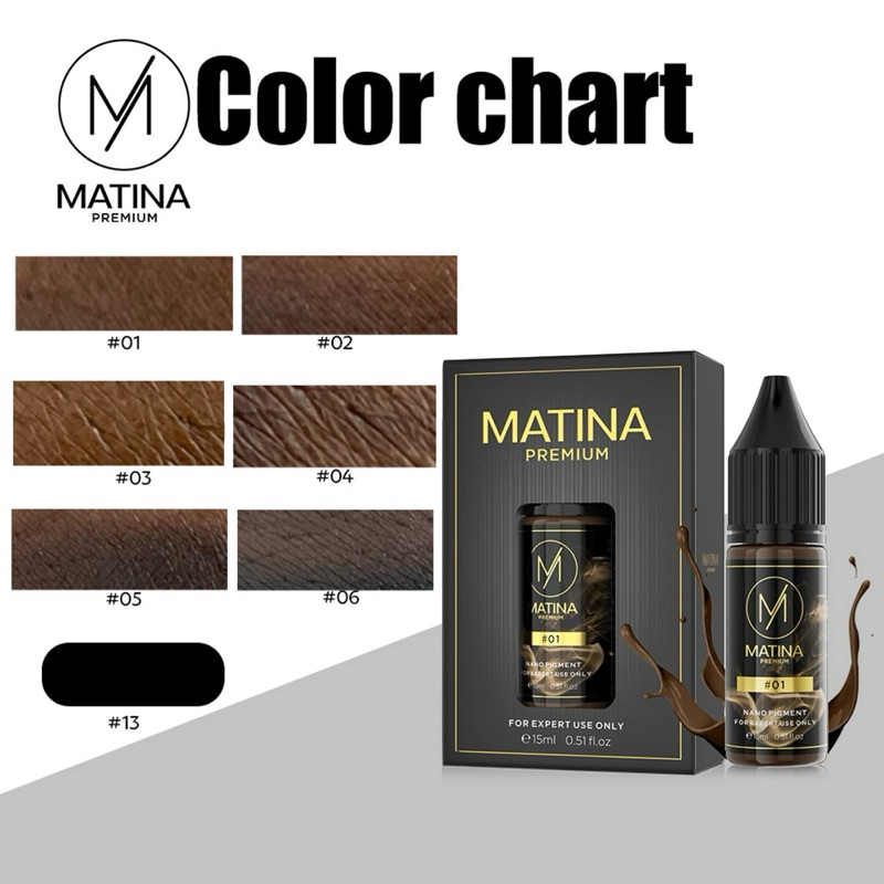 สูตรใหม่ สี Matina  ชาร์จมีการเปลี่ยนแปลงบางเบอร์ สีสักคิ้วมาติน่า สียุโรป สีคุณภาพ