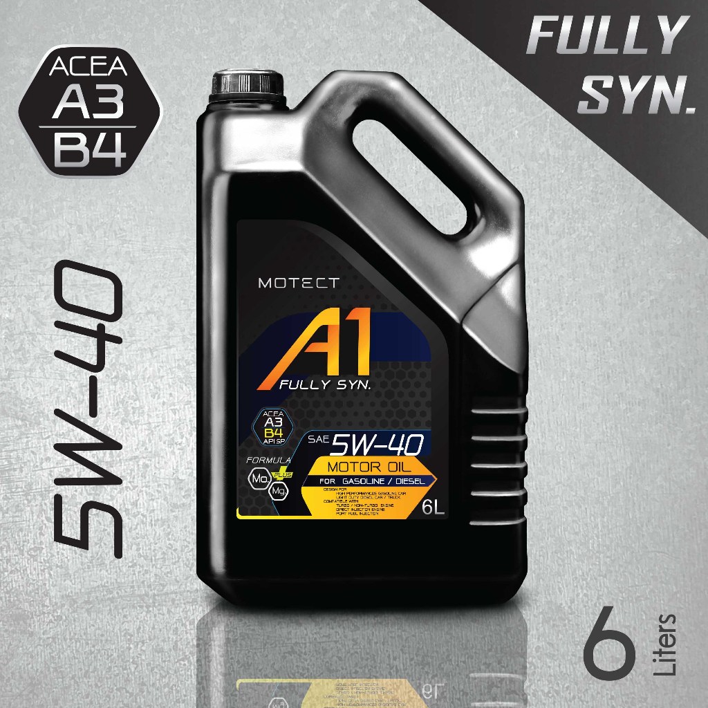 MOTECT A1 5W-40 Fully Synthetic น้ำมันหล่อลืนสังเคราะห์แท้ A1 5W-40 Fully - Synthetic API SP