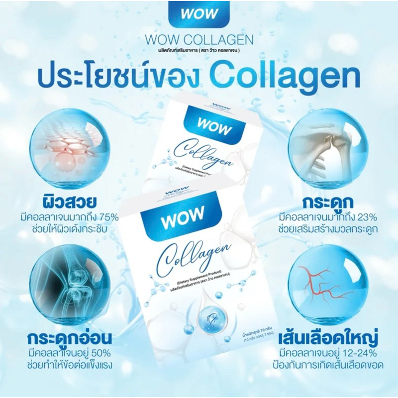 WOW Collagen ว้าว คอลลาเจน 1 กล่องบรรจุ 7ซอง