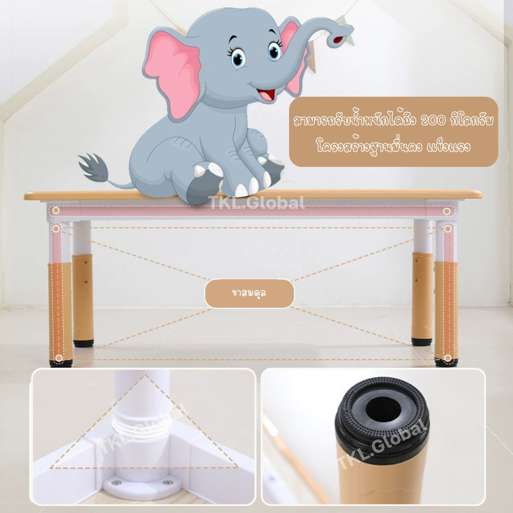 โต๊ะเรียนลายไม้ โต๊ะทำงานนักเรียน โต๊ะเขียนหนังสือเด็ก   ขนาด120x60 cm รับประกันสินค้านานถึง 1ปี - รูปที่ 3