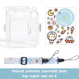 พร้อมส่งจากไทย🇹🇭 เคสmini 11 12 เคสกระเป๋าใส่กล้อง+สายคล้อง+สติ๊กเกอร์ สําหรับ Instax mini 11 Mini 12