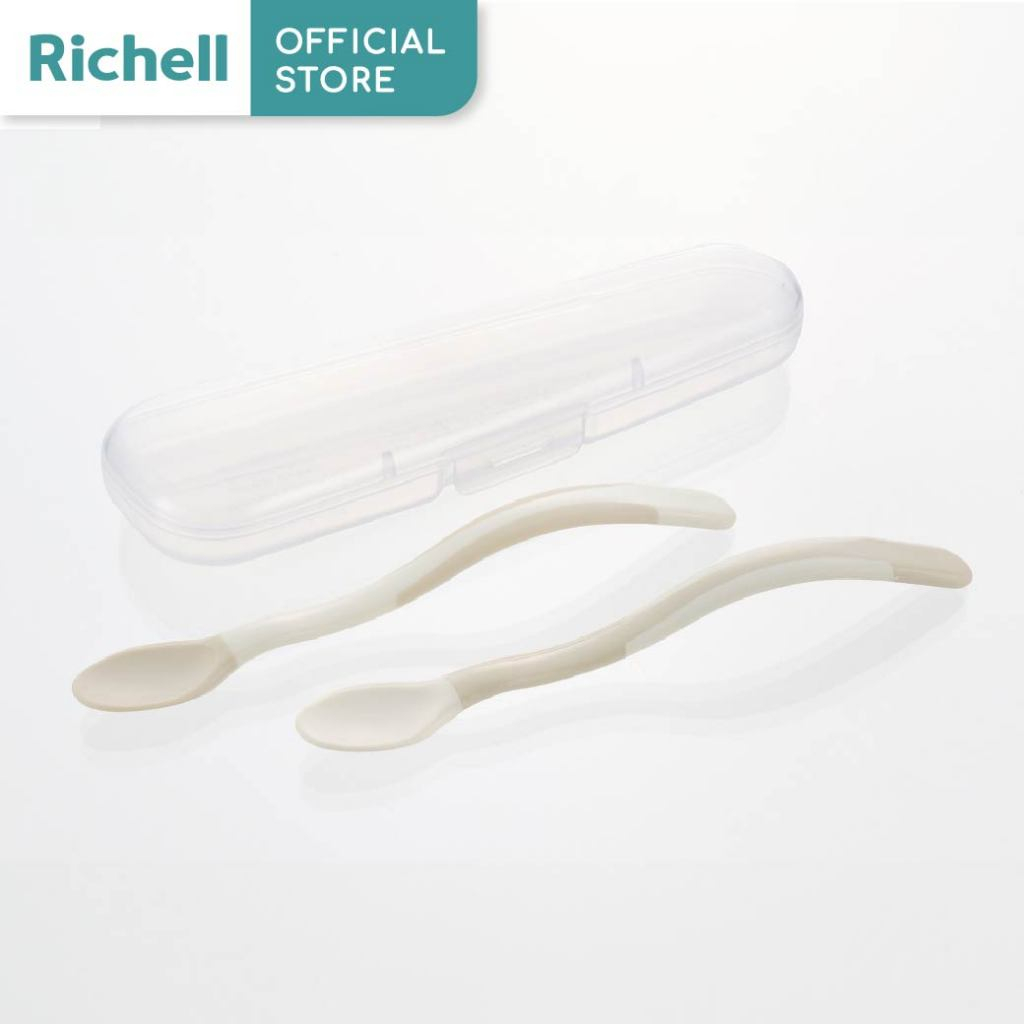 Richell(ริเชลล์)T.L.I ชุดช้อนซิลิโคนปลายนิ่ม สำหรับป้อนซุปและป้อนข้าว