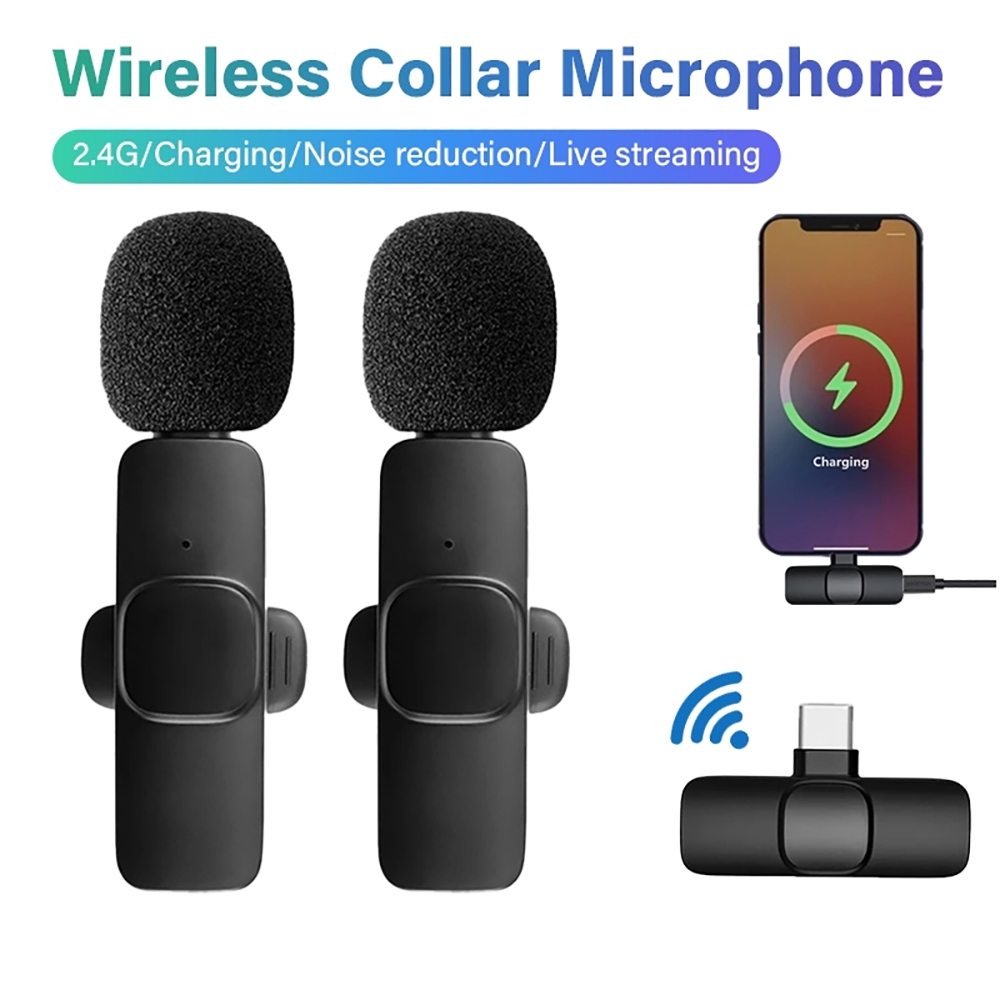 ไมโครโฟนไร้สาย K9 Wireless Microphone K35 แบบพกพา ใช้สําหรับสมาร์ทโฟน ไมค์ไร้สายหนีบเสื้อ ไมค์หนีบปก