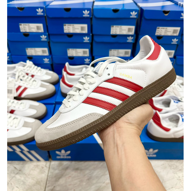 📌รองเท้าผ้าใบ Adidas Samba OG สีขาวแดง ของใหม่ มือ 1 แท้💯 จากช้อปไทย🇹🇭