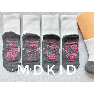 (ขอบิลเบิกรร.ทักแชท)(ราคาต่อ1คู่)Carson-HellokittyPinkถุงเท้านักเรียนยี่ห้อcarsonลายลิขสิทธิ์แท้ข้อสั้นกันลื่นพื้นสีชมพู
