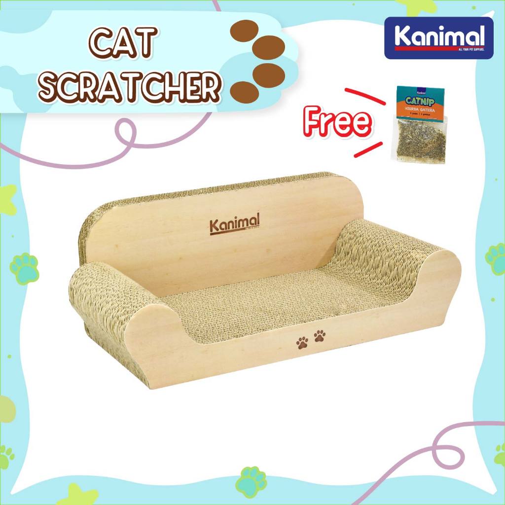 [94425] Kanimal Cat Toy ของเล่นแมว ที่ลับเล็บ ที่ข่วนเล็บแมว รุ่นโซฟาจัมโบ้ ขนาด 55x27x20 ซม. แถมฟรี! Catnip