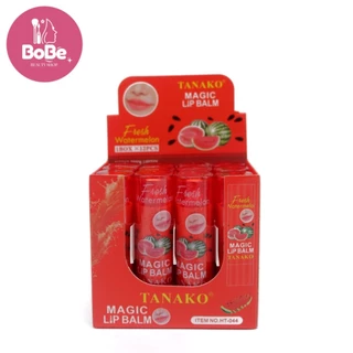 {12แท่ง} TANAKO Watermelon Magic Lip Balm ลิปบาล์มมีสี บำรุงริมฝีปาก เนียนนุ่ม กลิ่นแตงโม no.HT044