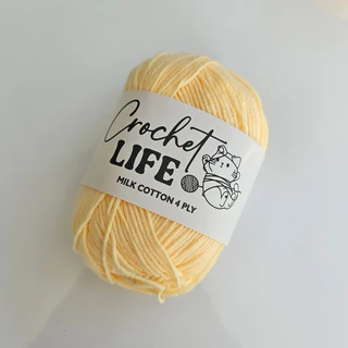 ไหมพรมอะคริลิคคอตตอนนม 4ply Milk cotton yarn หลายสีให้เลือก เนื้อนิ่ม ถักง่าย ถักโครเชต์ พร้อมจัดส่ง