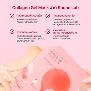 [แพ็ค 4 แผ่น] Round Lab Camellia Deep Collagen Firming Gel Mask 34 g.