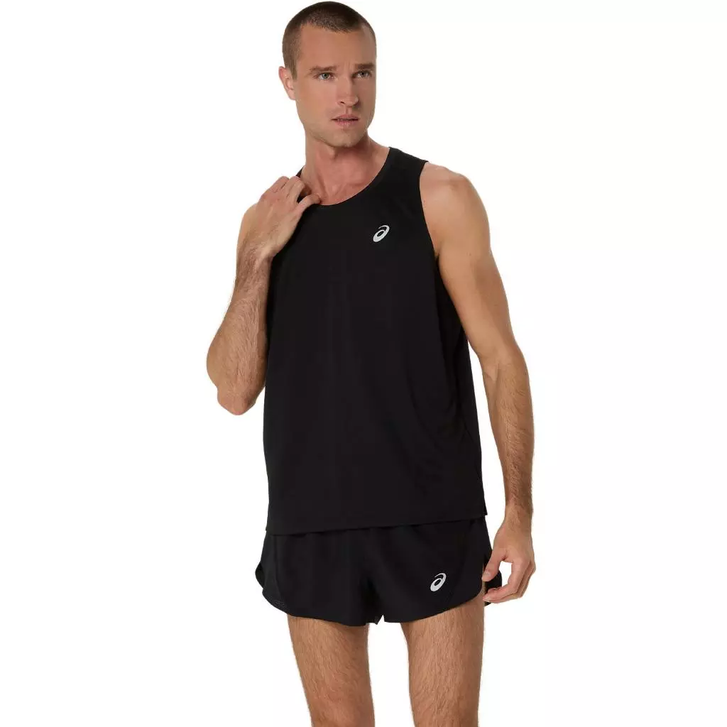 ASICS : 2011D240.001 ASICS SILVER SINGLET MEN RUNNING ผู้ชาย เสื้อกล้าม ของแท้ PERFORMANCE BLACK