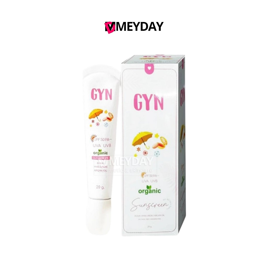 กันแดดจินน์ GYN สูตรออแกนิค (หลอดสีขาว) กันน้ำกันเหงื่อ ไม่ไหลเยิ้มระหว่างวัน (ไม่แถมกันแดดแบบซอง)