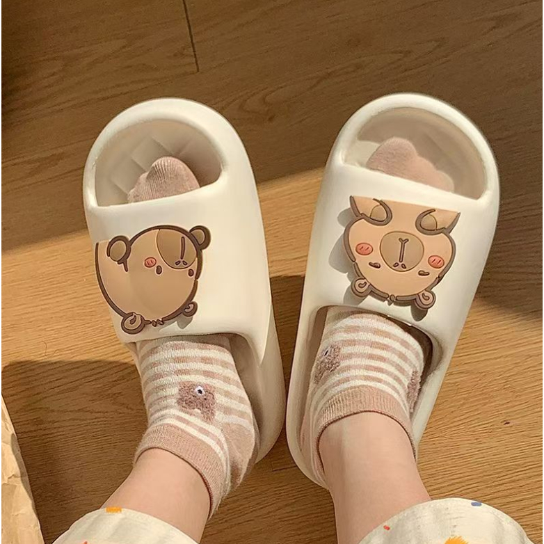 🧸ใหม่🧸(SH-5528)รองเท้าแตะ ลายCapibala รองเท้าแตะใส่ในบ้านและนอกบ้าน ยางEVA น้ำหนักเบานิ่มใส่บาย