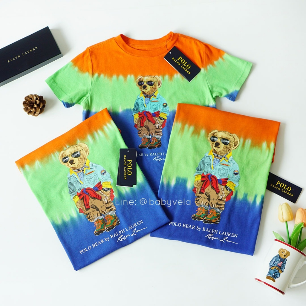 🐻 พร้อมส่ง 🐻 Polo Ralph Lauren Polo Bear Tie-Dye Cotton Jersey Tee (Sapphire Star Multi) แท้💯%