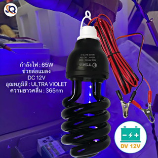 หลอดไฟล่อแมลง DC-12V แบล็คไลท์ หลอดไฟล่อแมลง ไฟแสงสีม่วง ไฟแ…