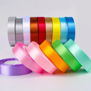 T-Box 2.5ซม ยาว 22 เมตร ริบบิ้นผ้าซาติน หน้ากว้าง 2.5CM ยาว 22 เมตร ริบบิ้นห่อของขวัญ DIYตกแต่ง 50สี