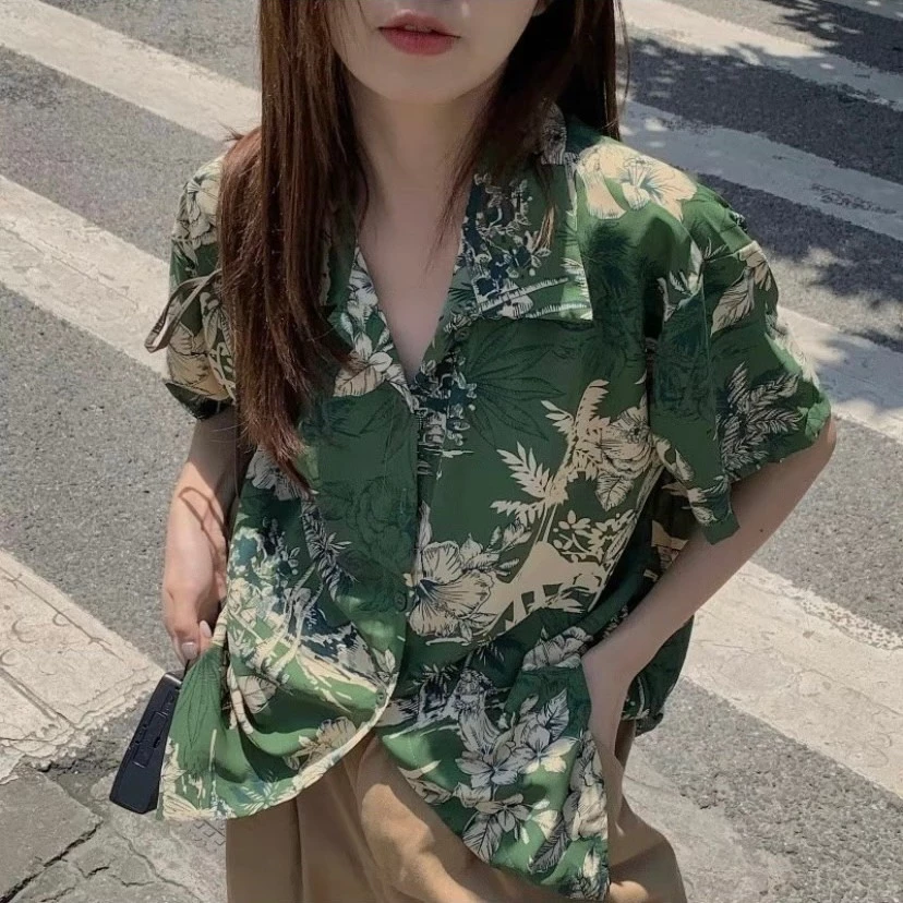 เสื้อสงกรานต์ลายดอก คอปกแขนสั้น กระดุมหน้า ผ้าไหมอิตาลี thumbnail 4